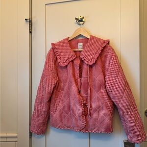 Red Gingham The Hazel Quilted Maeve Jacket